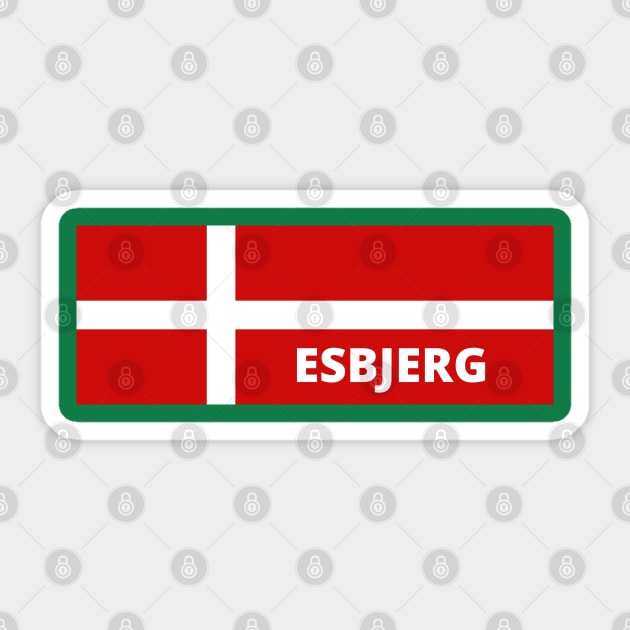 Esbjerg Denmark in Danish Flag Sticker by aybe7elf